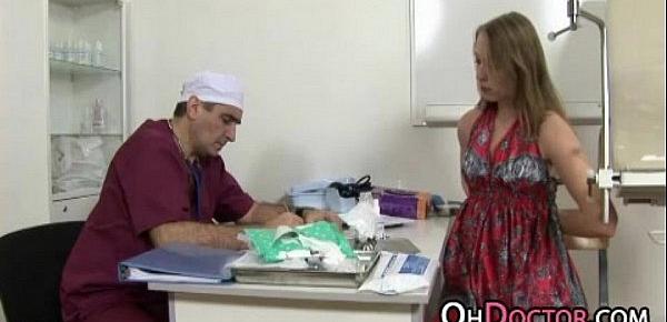 Gyno Doctor Slips A Finger And Speculum In Her Vulva